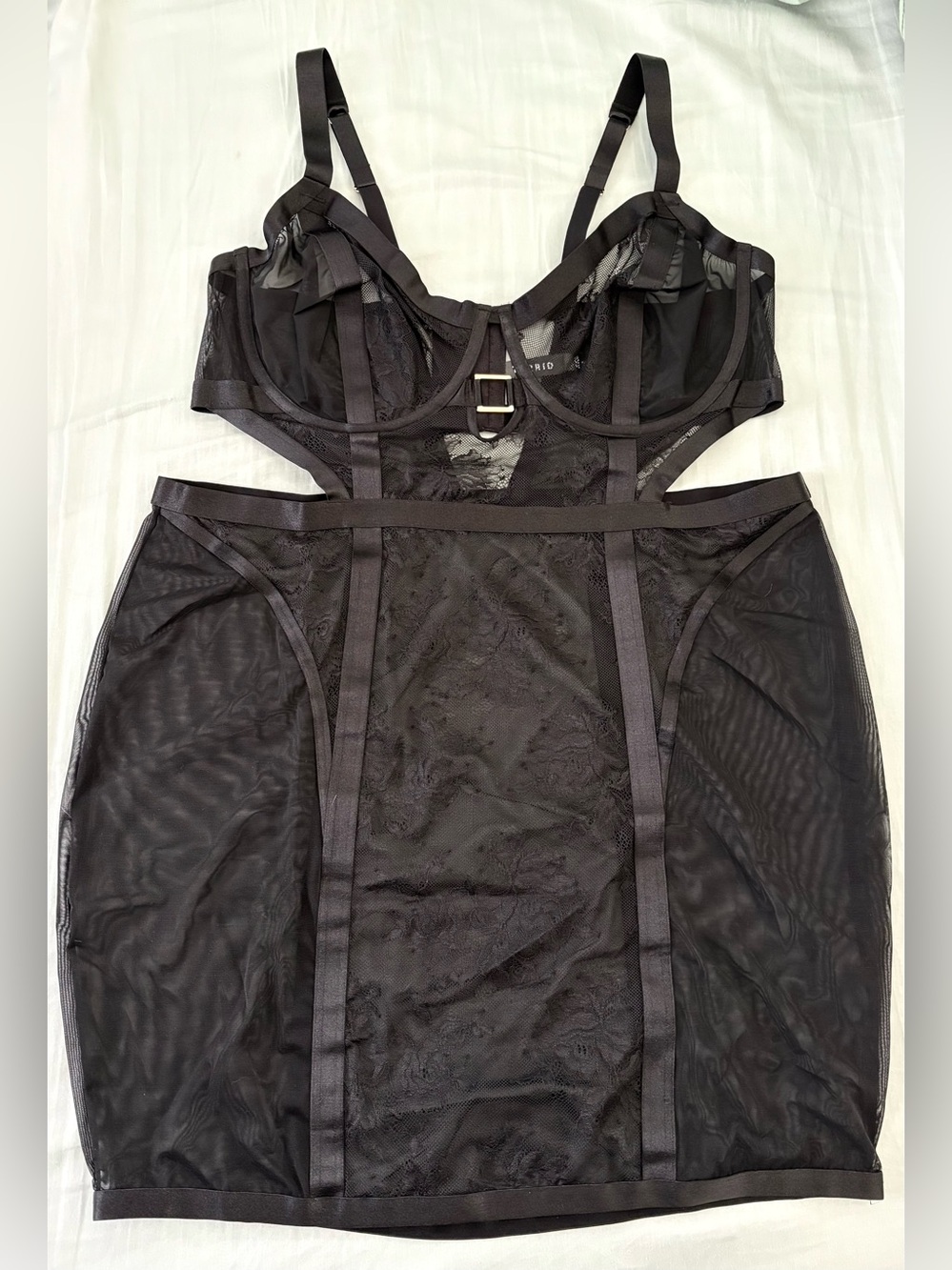 Torrid Black Lace Mesh Underwire Chemise 2X New